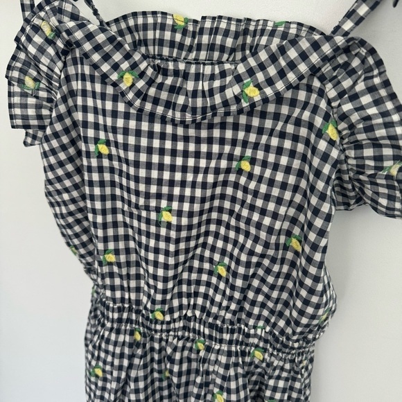 Crewcuts JCrew Gingham Tie-Shoulder Lemon Dress Size 10. EUC! - Picture 3 of 8